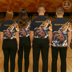 Black And Yellow Camo Custom Funny Turkey Bowling Shirts, Thanksgiving Bowling Tournament