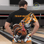 Black And Yellow Camo Custom Funny Turkey Bowling Shirts, Thanksgiving Bowling Tournament
