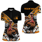 Black And Yellow Camo Custom Funny Turkey Bowling Shirts, Thanksgiving Bowling