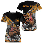 Yellow Camo Custom Funny Turkey Bowling T-Shirts, Thanksgiving Bowling Tournament