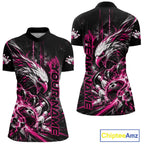 Custom Pink Grunge Eagle Bowling Quarter-Zip Shirt, Team League Shirt Bowlers