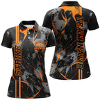 Custom Orange Strike Bowling Shirts Polo Orange Camo Bowling Team Jerseys