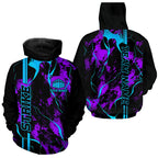 Custom Blue And Purple Camo Strike Bowling Shirts And, Bowling Team Uniform With Name