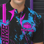 Custom Blue And Pink Strike Bowling Shirts Polo Camo Bowling Team Jerseys Bowling League