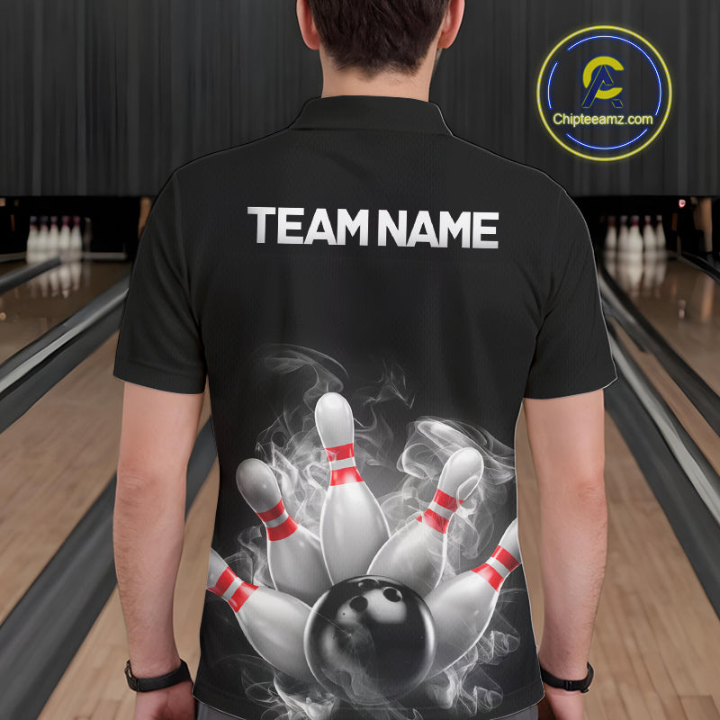 Custom Smoke Bowling Shirts, Bowling Uniform Team Bowling Jerseys