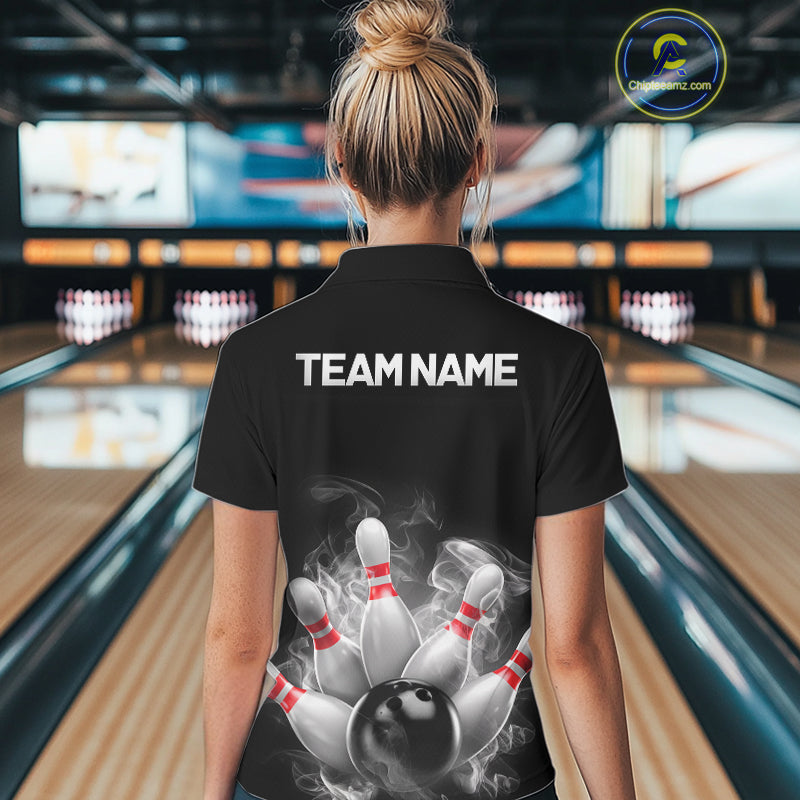 Custom Smoke Bowling Shirts, Bowling Uniform Team Bowling Jerseys