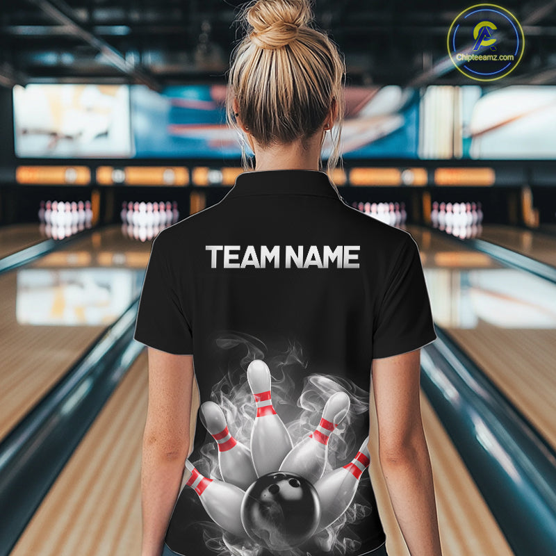 Custom Smoke Bowling Shirts, Bowling Uniform Team Bowling Jerseys