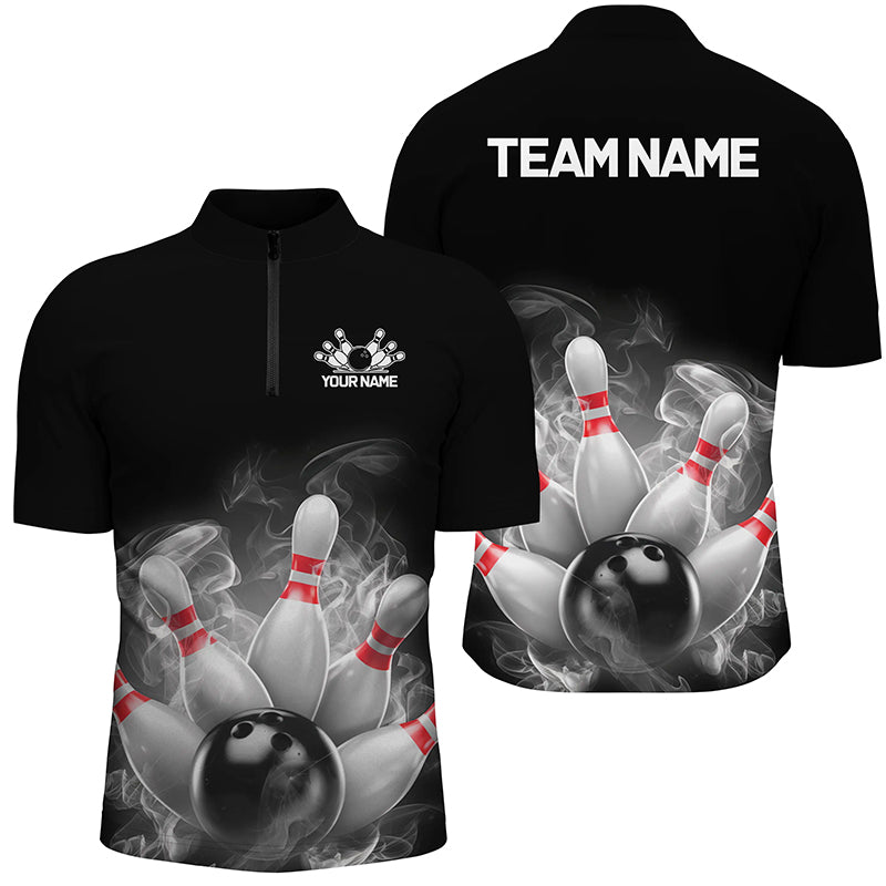 Custom Smoke Bowling Shirts, Bowling Uniform Team Bowling Jerseys