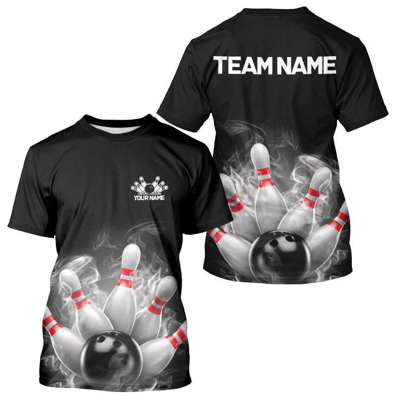 Custom Smoke Bowling T-Shirts, Bowling Uniform Team Bowling Jerseys