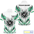 Custom Green 8 Ball Billiard Impact Polo Shirt, Billiard League Team Jersey
