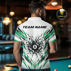 Custom Green 8 Ball Billiard Impact Polo Shirt, Billiard League Team Jersey