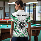 Custom Green 8 Ball Billiard Impact Polo Shirt, Billiard League Team Jersey