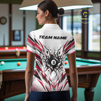 Custom Red 8 Ball Billiard Impact Polo Shirt, Billiard League Team Jersey