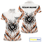 Custom Orange 8 Ball Billiard Impact Polo Shirt, Billiard League Team Jersey