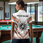 Custom Orange 8 Ball Billiard Impact Polo Shirt, Billiard League Team Jersey