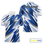 Custom Blue Bowling Team Polo Shirts, Bowling League Shirt Bowler Jerseys