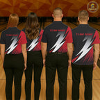 Black And Red Custom Bowling Jerseys, Bowling Team Shirts Bowling Tournament Outfits