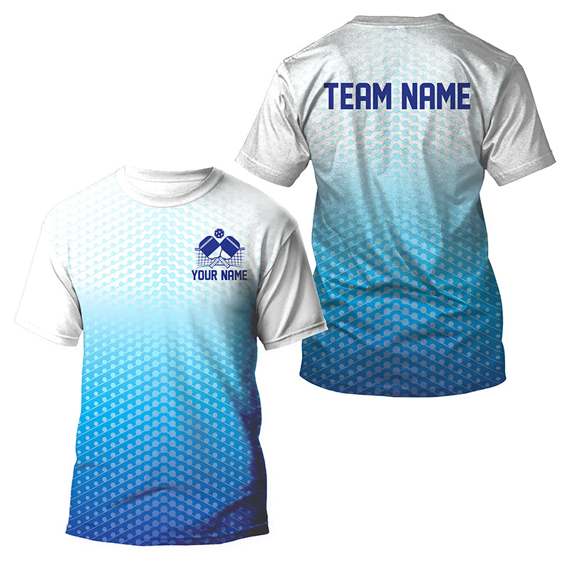 Custom Blue Pickleball Polo Shirts, Pickleball Jerseys