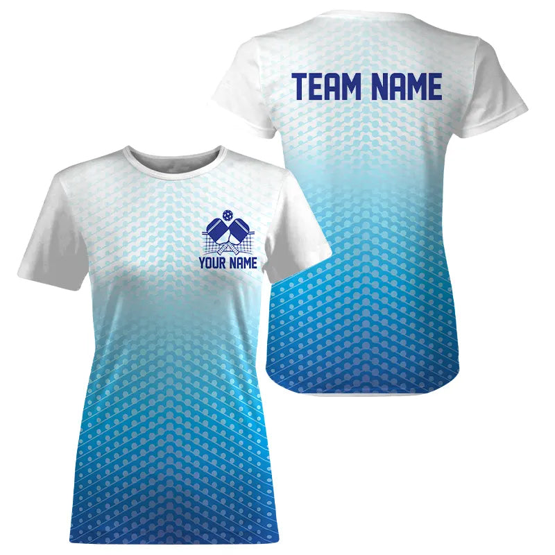 Custom Blue Pickleball T-Shirts, Pickleball Team Shirt With Name