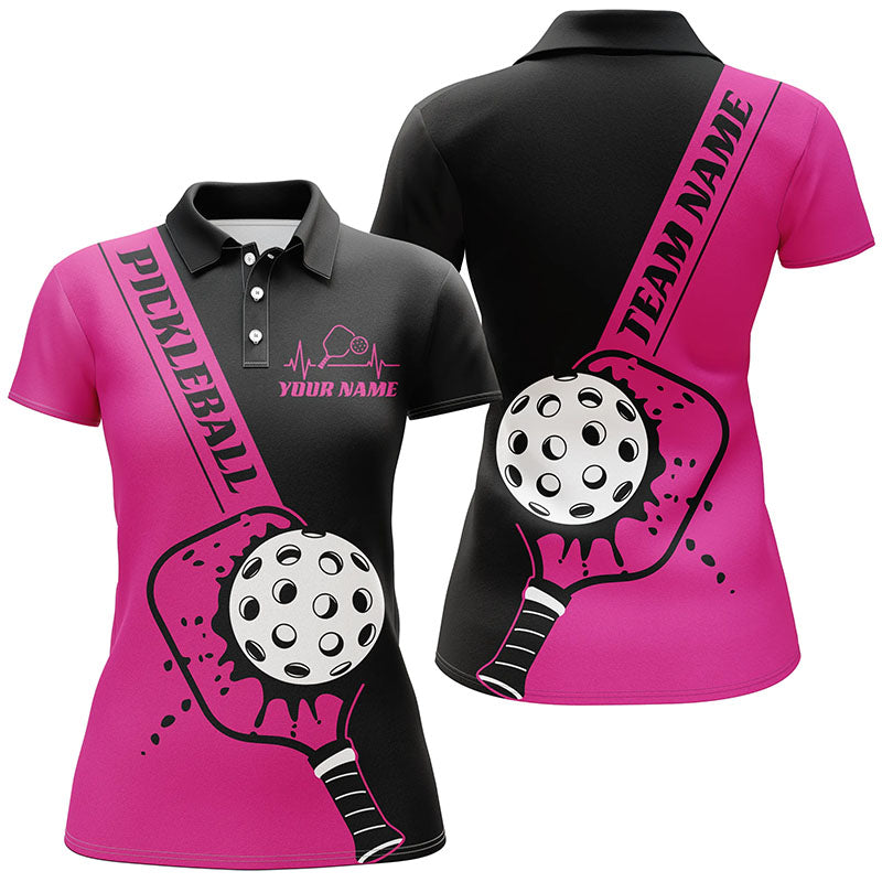 Black And Pink Custom Pickleball Team Shirts, 'S Pickleball Outfit