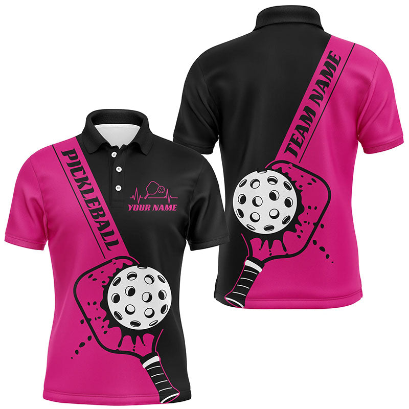 Black And Pink Custom Pickleball Team Shirts, Pickleball Jersey 'S Pickleball Outfit