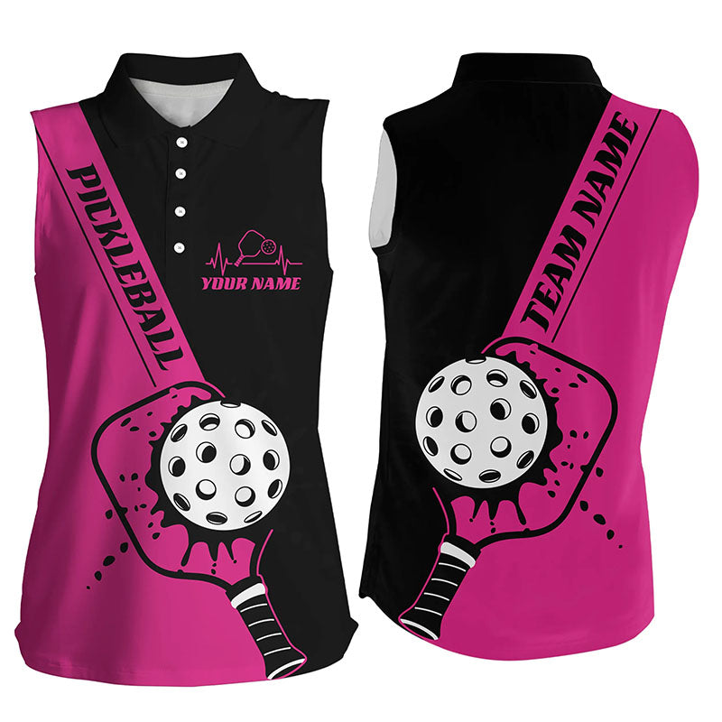 Black And Pink Custom Pickleball Team Shirts, 'S Pickleball Outfit