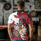 Custom Red Camo Funny Chicken Dart Polo Shirt, Hiphop Dart Jersey