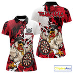 Custom Red Camo Funny Chicken Dart Polo Shirt, Hiphop Dart Jersey
