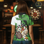 Custom Green Camo Funny Chicken Dart Polo Shirt, Hiphop Dart Jersey