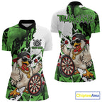Custom Green Camo Funny Chicken Dart Quarter-Zip Shirt, Hiphop Dart Jersey