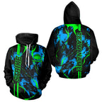 Black, Green And Blue Strike Bowling Hoodie Shirts, Custom And Bowling Team Jerseys