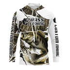 Grass Camo Custom Smallmouth Bass Fishing Long Sleeve Fishing Shirts, Smallmouth Fishing Apparel