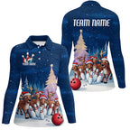 Custom Funny Christmas Reindeer Bowling Shirts, Xmas Bowling Outfit Bowler Gifts