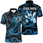 Blue Camo Custom Bowling Team Shirts And, Bowling Tournament Jerseys