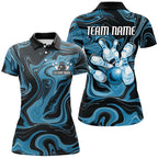 Blue Camo Custom Bowling Team Shirts, Bowling Tournament Jerseys