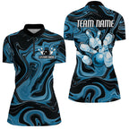 Blue Camo Custom Bowling Team Shirts, Bowling Tournament Jerseys