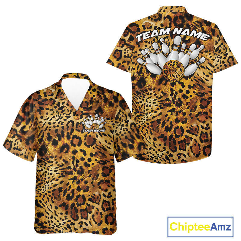 Custom Leopard Cheetah Pattern Bowling And Hawaiian Shirts, Zebra Bowling Jerseys