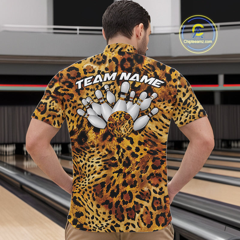 Custom Leopard Cheetah Pattern Bowling Quarter-Zip Shirts, Zebra Bowling Jerseys