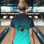 Bowling Heartbeat Pulse Line Blue Argyle Custom Bowling Team Shirts