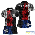 Custom Patriotic Texas State Flag Smoke Flame Dart Team Polo Shirt, Dart Jersey