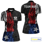 Custom Patriotic Texas State Flag Smoke Flame Dart Quarter-Zip Shirt, Dart Jersey