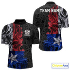 Custom Patriotic Texas State Flag Smoke Flame Dart Team Quarter Zip Shirt