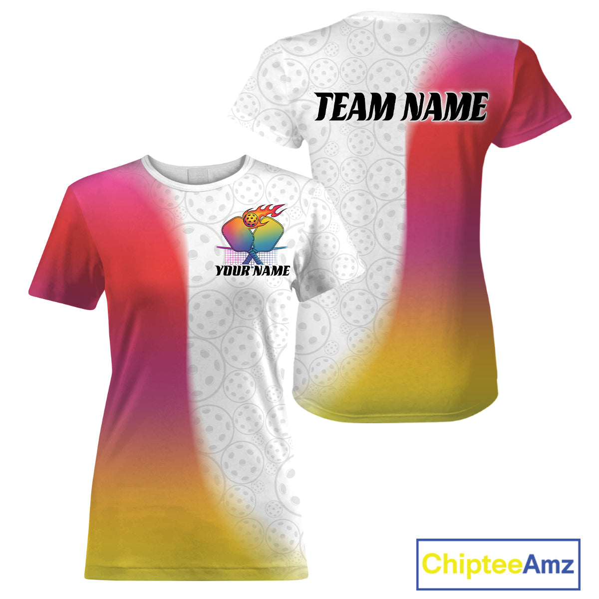 Custom Colorful Pickleball Pattern Pickleball T-Shirts, Pickleball League