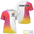 Custom Colorful Pickleball Pattern Pickleball T-Shirts, Pickleball League