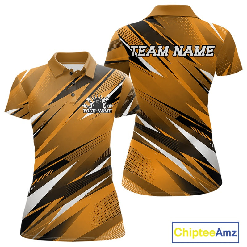 Custom Yellow Team Bowling Jerseys, Bowling Tournament Polo Shirt Bowler Outfit