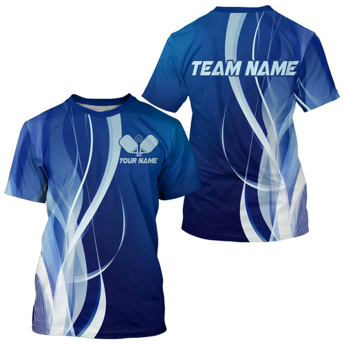 Custom Blue Pickleball Jerseys, Pickleball Tournament T-Shirts Team Uniform