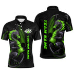 Custom Green Dragon Bowling Polo Shirts Team Bowling Jerseys Bowler Outfit Bowling Apparel