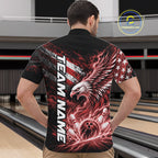 Custom Patriotic Red American Eagle Bowling Jerseys, US Flag Bowling Quarter Zip Shirt