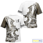 Custom Grass Camo Alligator Gar Bowfishing T Shirts, Bow Fishing Shirt