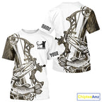 Custom Grass Camo Alligator Gar Bowfishing Tournament Shirts, Bow Fishing T-Shirt